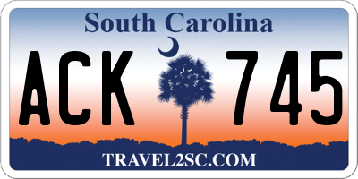 SC license plate ACK745