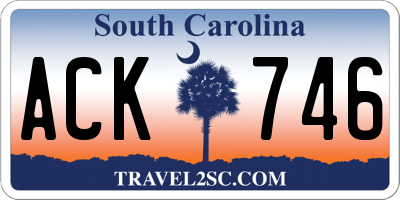 SC license plate ACK746