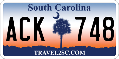 SC license plate ACK748