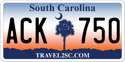 SC license plate ACK750