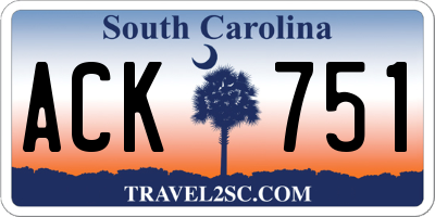 SC license plate ACK751