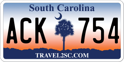 SC license plate ACK754