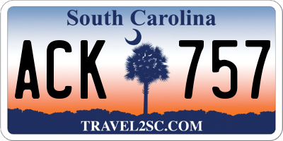 SC license plate ACK757