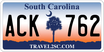 SC license plate ACK762