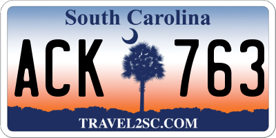 SC license plate ACK763