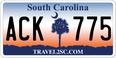 SC license plate ACK775
