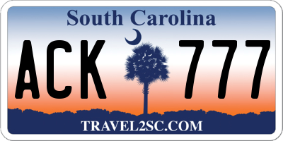 SC license plate ACK777