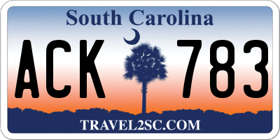 SC license plate ACK783