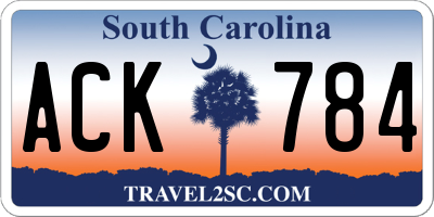 SC license plate ACK784