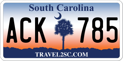 SC license plate ACK785