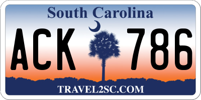 SC license plate ACK786