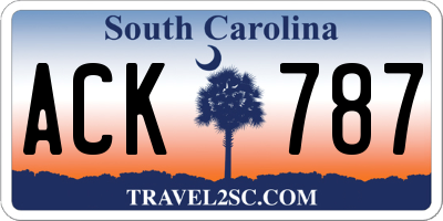 SC license plate ACK787