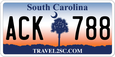 SC license plate ACK788
