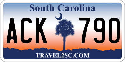 SC license plate ACK790