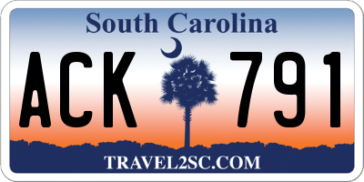 SC license plate ACK791