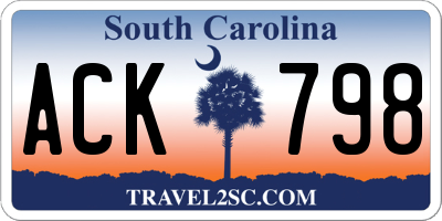 SC license plate ACK798