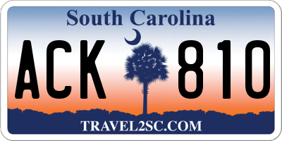 SC license plate ACK810
