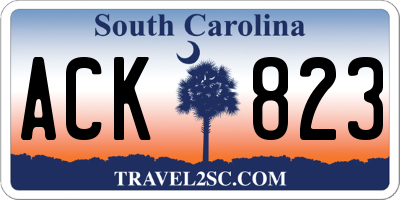 SC license plate ACK823