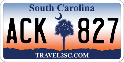 SC license plate ACK827