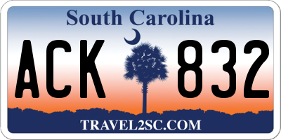 SC license plate ACK832