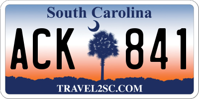 SC license plate ACK841