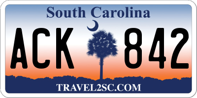 SC license plate ACK842