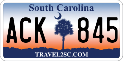 SC license plate ACK845