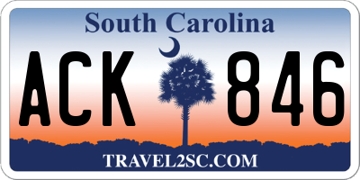 SC license plate ACK846