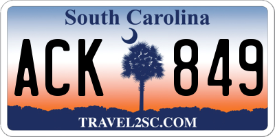 SC license plate ACK849