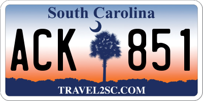 SC license plate ACK851