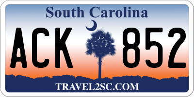 SC license plate ACK852