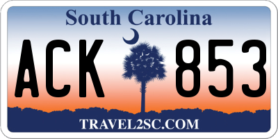 SC license plate ACK853