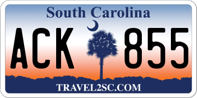 SC license plate ACK855