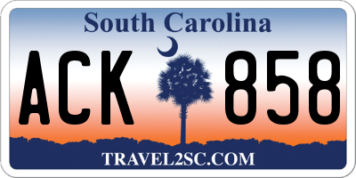 SC license plate ACK858