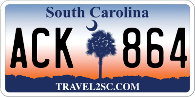 SC license plate ACK864