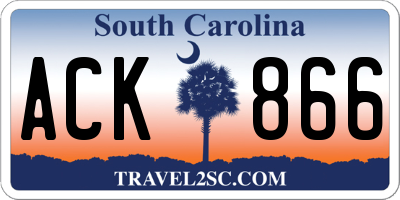 SC license plate ACK866