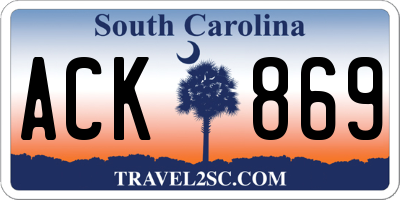 SC license plate ACK869