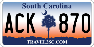 SC license plate ACK870