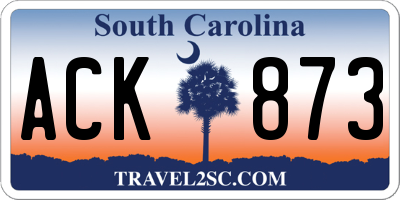 SC license plate ACK873
