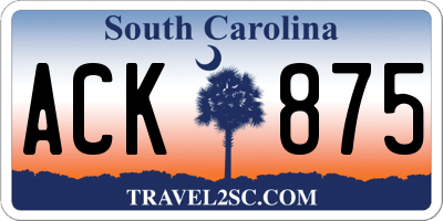 SC license plate ACK875