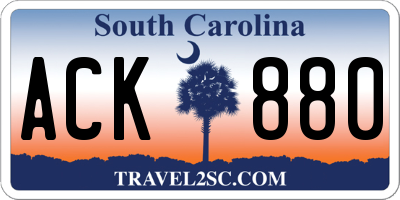 SC license plate ACK880