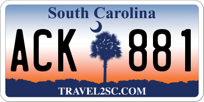 SC license plate ACK881