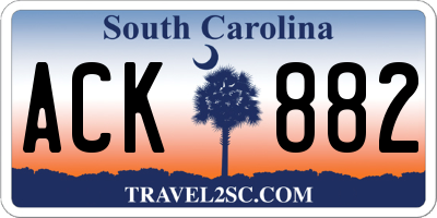 SC license plate ACK882