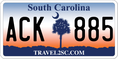 SC license plate ACK885