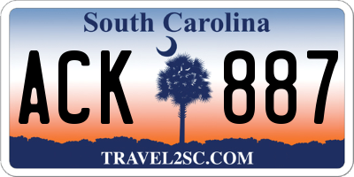SC license plate ACK887
