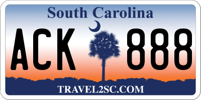 SC license plate ACK888