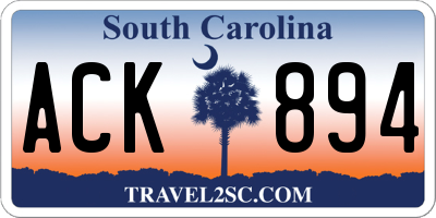 SC license plate ACK894