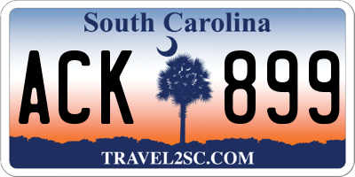 SC license plate ACK899