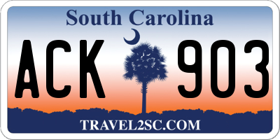 SC license plate ACK903