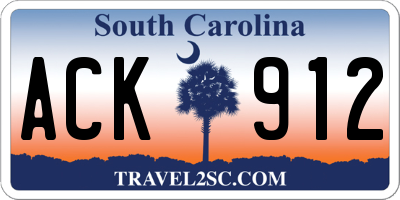 SC license plate ACK912
